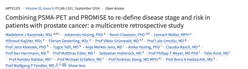 Combining PSMA-PET and PROMISE to re-define disease stage and risk in prostate cancer - APCCC